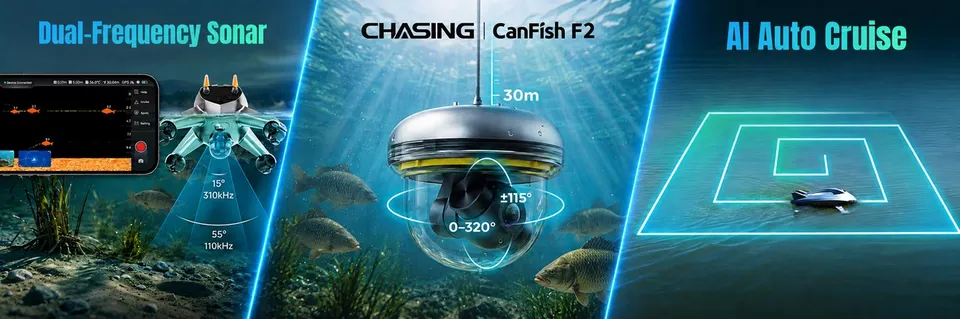 CHASING drone AI fishing assistant