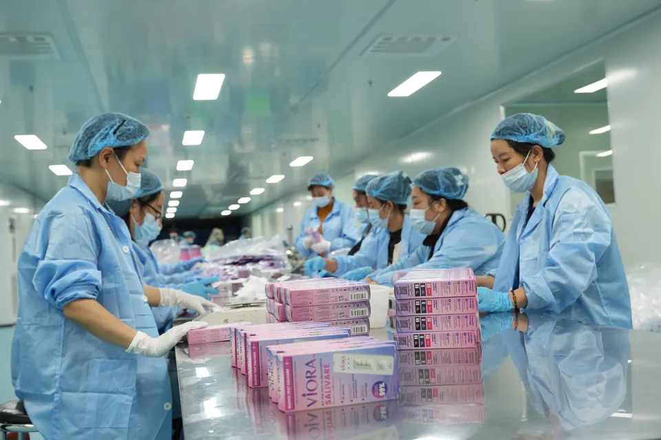 VIORA saliva pregnancy tests being packed at BioTeke
