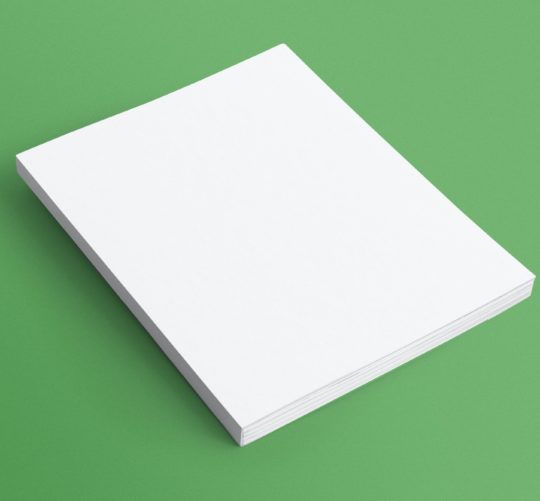 Blank book on green background