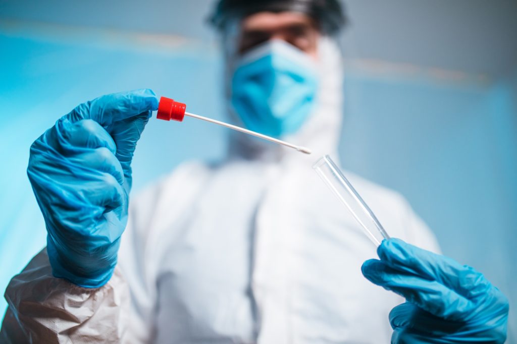Doctor in Covid Suit is Making Swab Test Covid